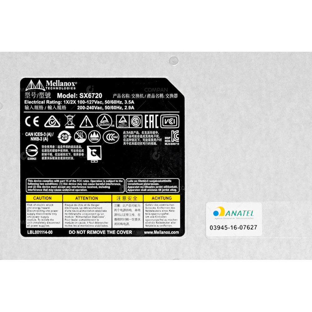 Mellanox 01LT122 InfiniBand SX6720 36x QSFP+ 56Gb Infiniband Switch